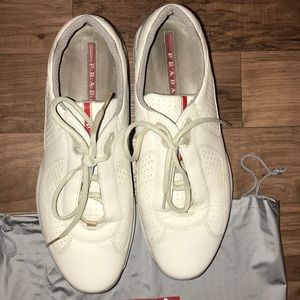 Prada American Cup white leather sneaker Size 13